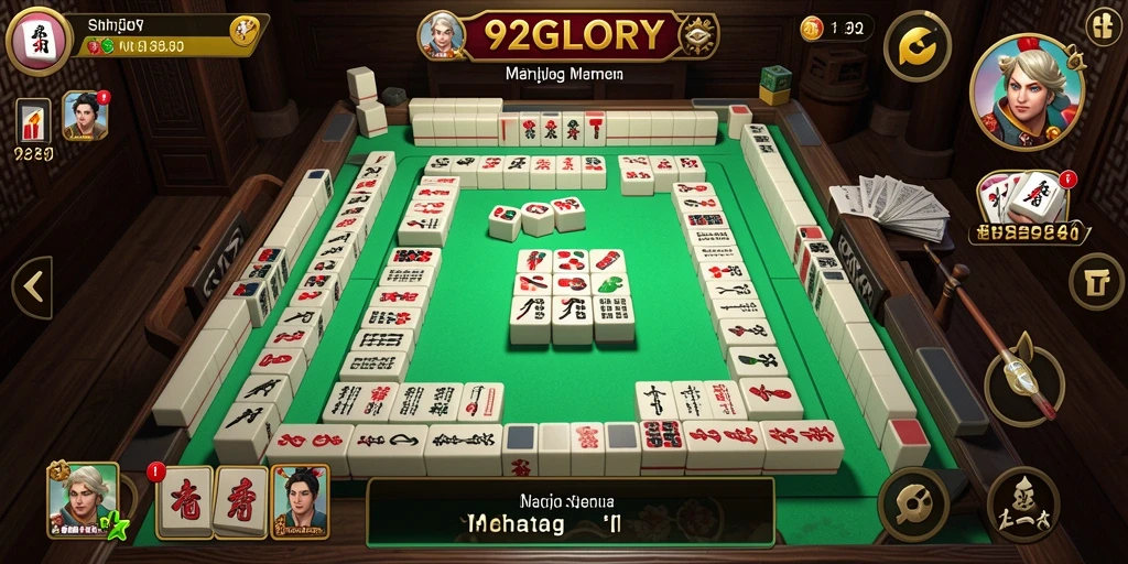 Screenshot utama 92GLORY menampilkan gameplay Mahjong yang menarik dan interaktif.