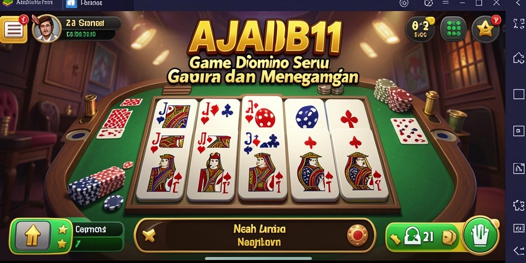 Screenshot AJAIB11 menampilkan gameplay Domino yang seru dan interaktif.