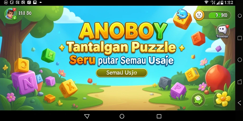 Screenshot gameplay ANOBOY menampilkan tantangan Puzzle yang menarik.