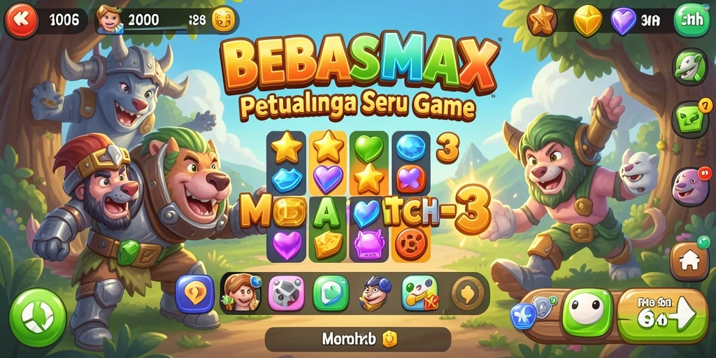 Screenshot yang menunjukkan gameplay seru <strong>BEBASMAX</strong> dalam genre Match-3.