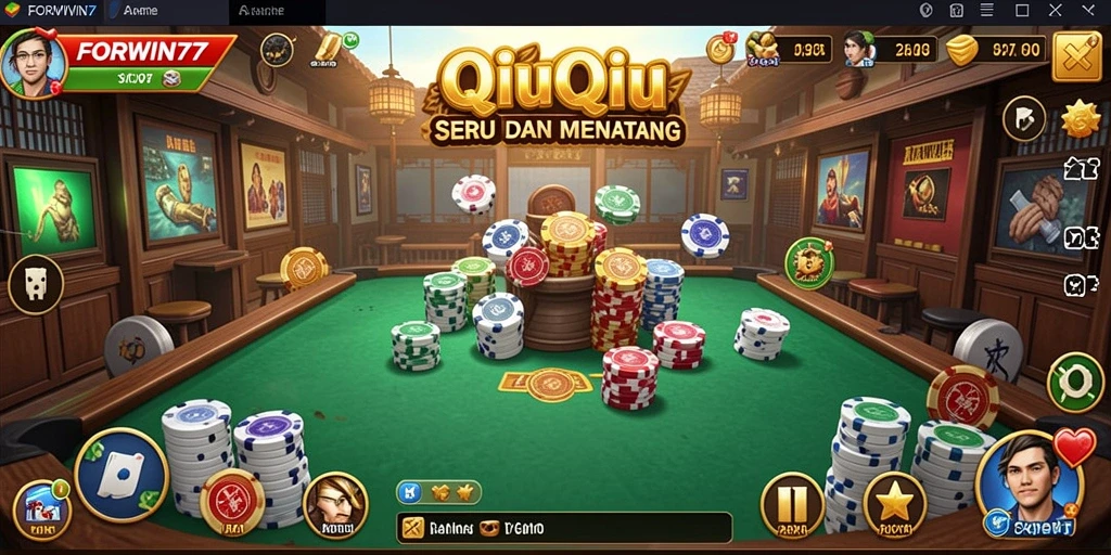 Tampilan screenshot FORWIN77 yang menunjukkan gameplay seru QiuQiu.