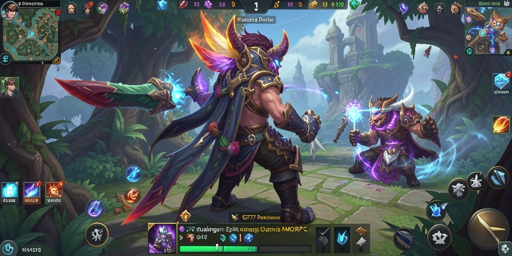 Screenshot GF777 menampilkan aksi pertarungan seru dalam dunia MMORPG.