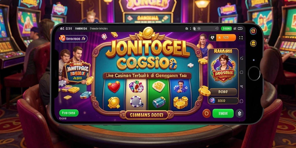 Tampilan gameplay <strong>JONITOGEL</strong> yang mendebarkan dengan dealer langsung dan pemain lainnya.