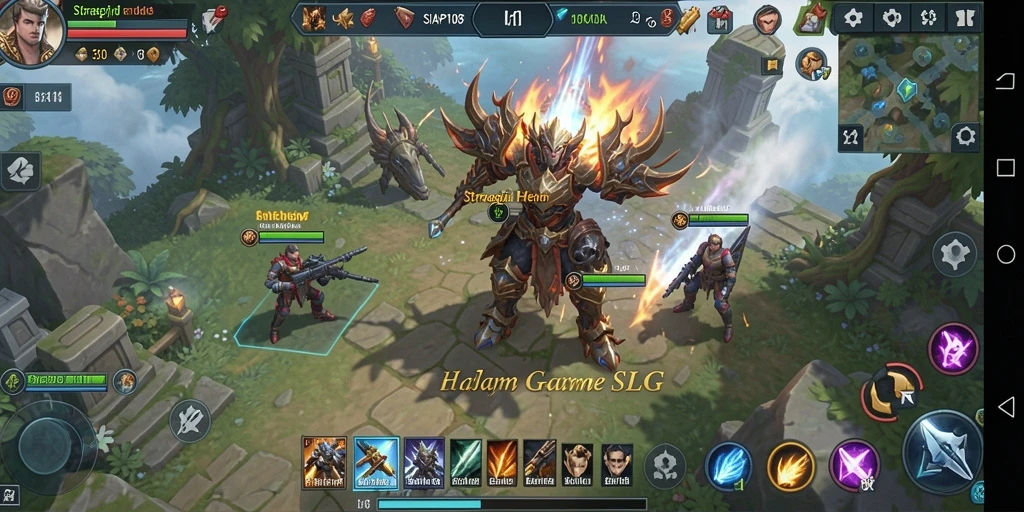 Tangkapan layar gameplay SLG yang menampilkan strategi pertempuran mendebarkan.